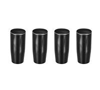 Sourcing Map Lot de 4 poignées coniques avec filetage femelle phénolique noir M6 x 36 mm avec insert en laiton pour outils et équipements