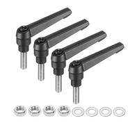 sourcing map Lot de 4 poignées de levier de serrage réglables M8 x 25 mm | Boutons de verrouillage à cliquet en acier inoxydable 304 à dégagement rapide pour machines de tour