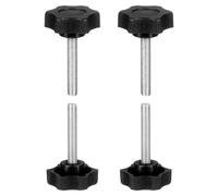 sourcing map Lot de 4 poignées en forme d'étoile M6 x 35 mm (pas de 1 mm) - Filetage mâle - En acier carbone - Vis de serrage filetées - Pour travail du bois - Noir