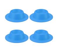 sourcing map Lot de 4 porte-œufs à la coque en silicone antiadhésifs - Gadget de cuisine pour le petit déjeuner - Pour micro-ondes, friteuse à air, cuisinière - Bleu