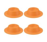 sourcing map Lot de 4 porte-œufs à la coque en silicone antiadhésifs - Gadget de cuisine pour le petit déjeuner - Pour micro-ondes, friteuse à air, cuisinière - Orange
