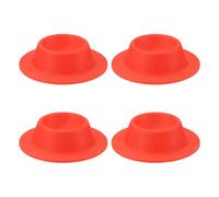 sourcing map Lot de 4 porte-œufs à la coque en silicone antiadhésifs - Gadget de cuisine pour le petit déjeuner - Pour micro-ondes, friteuse à air, cuisinière - Rouge