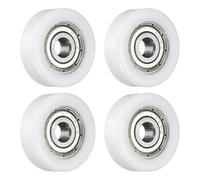 sourcing map Lot de 4 poulies de roulement à rouleau - 5 x 22 x 7 mm - Roulettes plates avec roulement 625ZZ pour accessoires de matériel de meubles (blanc)