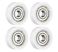 sourcing map Lot de 4 poulies de roulement à rouleau 6 x 24 x 8 mm, roues plates avec roulement 626ZZ pour accessoires de matériel de meubles (blanc)