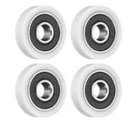 sourcing map Lot de 4 poulies de roulement à rouleaux - 8 x 28 x 7 mm - Roulettes plates avec roulement 608RS pour accessoires de matériel de meubles (blanc)