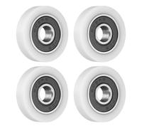 sourcing map Lot de 4 poulies de roulement à rouleaux - 8 x 30 x 7 mm - Roulettes plates avec roulement 608RS pour accessoires de matériel de meubles (blanc)