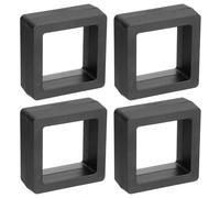 sourcing map Lot de 4 présentoirs flottants 3D pour bagues, colliers, bracelets, boucles d'oreilles - 5 x 5 x 2 cm - Noir