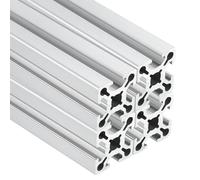 sourcing map Lot de 4 profilés d'extrusion en aluminium anodisé standard européen pour imprimante 3D, machine CNC, cadre de guidage linéaire (400 mm, argent)