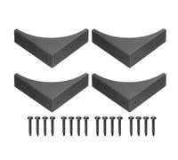sourcing map Lot de 4 protections d'angle en métal de 6,5 cm - Supports d'angle décoratifs vintage avec vis, protections de bords pour meubles, boîtes, tables (noir)