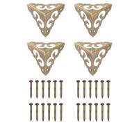 sourcing map Lot de 4 protections de bords en laiton, 30 mm, protection d'angle, coins anti-poussière d'escalier vintage avec vis, bronze
