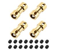 sourcing map Lot de 4 raccords d'arbre en laiton de 3 mm à 6 mm avec vis flexibles pour moteur de voiture et d'avion