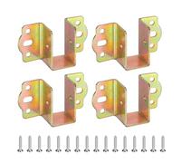 sourcing map Lot de 4 raccords de rail de lit, charnières de lit robustes de 25 mm avec vis, accessoires pour fixation au bois, têtes de lit, métalliques