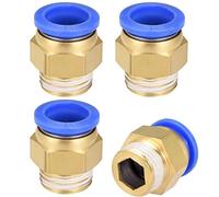 sourcing map Lot de 4 raccords pneumatiques droits G1/2 mâle x 16 mm