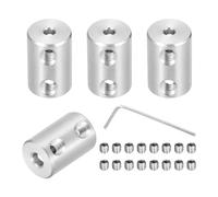 sourcing map Lot de 4 raccords rigides à alésage 3 mm à 4 mm Vis L18 x D12 en acier inoxydable Connecteur coupleur d'arbre guide rigide Accessoire pour imprimantes 3D Moteur Robot Avion RC DIY