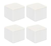 sourcing map Lot de 4 rehausseurs de meubles autocollants carrés robustes en acier au carbone avec patins en feutre pour chaise, table, canapé, nivellement, 6 x 5 cm, blanc