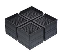 sourcing map Lot de 4 rehausseurs de meubles carrés réglables de 7,6 cm pour lit, bureau, canapé, table jusqu'à 589,7 kg, noir
