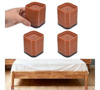 sourcing map Lot de 4 rehausseurs de meubles, hauteur réglable, 3 couches de 8,5 cm, blocs de levage carrés empilables pour bureau, canapé, chaise, table, armoire, lit, marron