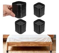 sourcing map Lot de 4 rehausseurs de meubles, hauteur réglable, 3 couches de 8,5 cm, blocs de levage carrés empilables pour bureau, canapé, chaise, table, armoire, cadre de lit, noir