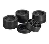 sourcing map Lot de 4 rehausseurs de meubles ronds réglables en hauteur de 3,5 cm pour cadre de lit, table, bureau, pieds de canapé, chaise, supporte 590,7 kg, noir