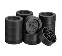 sourcing map Lot de 4 rehausseurs de meubles ronds réglables en hauteur de 8,5 cm pour cadre de lit, table, bureau, pieds de canapé, chaise, supporte 590,7 kg, noir