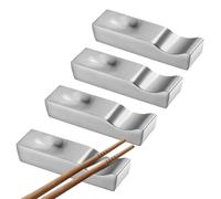 sourcing map Lot de 4 repose-baguettes en acier inoxydable 304 - Multifonctions - Pour comptoir - Cuillère, fourchette, couteau - Décoration de table - Argenté