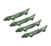 sourcing map Lot de 4 repose-baguettes en céramique en forme de chien 9,4 x 1,8 x 2 cm, ustensiles de cuisine pour cuillère, fourchette, cuillère à café, vert