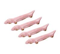 sourcing map Lot de 4 repose-baguettes en céramique en forme de chien 9,4 x 1,8 x 2 cm, ustensiles de cuisine pour cuillère, fourchette, cuillère à café, rose