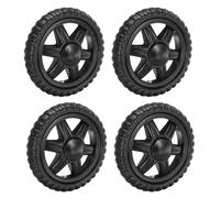sourcing map Lot de 4 roues de rechange pour chariot de courses - 12,7 cm - Mousse en caoutchouc - Pour réparation de sac à roulettes pliable - Noir