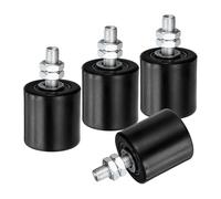 sourcing map Lot de 4 rouleaux de guidage pour portail coulissant, 5,1 cm en nylon, support de portail, guide universel à roulement à billes scellé pour porte coulissante, noir