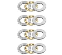 sourcing map Lot de 4 roulements à billes F8-14M, 8 mm x 14 mm x 4 mm, roulements de butée miniatures avec rondelles en acier chromé à sens unique pour systèmes de convoyeur, machines-outils