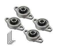 sourcing map Lot de 4 roulements à billes KFL000 à bride - alésage de 10 mm - En alliage de zinc - Roulements auto-alignés montés sur bride