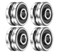 sourcing map Lot de 4 roulements à billes SG21-2RS-12 à rainure profonde en U - 6 mm DI x 21 mm OD x 12 mm de large - Roulements chromés à haute teneur en carbone GCr15 pré-lubrifiés pour rails de