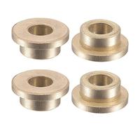 sourcing map Lot de 4 roulements à douille à bride 6 mm alésage 10 mm OD 6 mm longueur 14 mm diamètre de bride 2 mm épaisseur de bride bronze fritté bague auto-lubrifiante