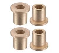 sourcing map Lot de 4 roulements à douille de bride 10 mm d'alésage 16 mm de diamètre extérieur 20 mm de longueur 22 mm de diamètre bride 3 mm d'épaisseur bague auto-lubrifiante bronze fritté