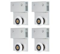 sourcing map Lot de 4 roulettes de rechange pour porte de douche coulissante sans cadre - 26 mm de diamètre - En alliage d'aluminium - Bord plat - Pour portes coulissantes en verre - 8 à 10 mm