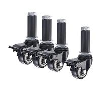 sourcing map Lot de 4 roulettes pivotantes extensibles avec frein de 3,8 cm de diamètre, tige de 22 mm, capacité de charge de 40 kg, pour tables de préparation de cuisine, PVC, lot de 4