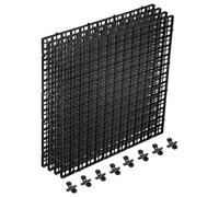 sourcing map Lot de 4 séparateurs d'aquarium, 30,5 x 30,5 cm en plastique pour cage à œufs - Séparateur de séparation inférieur avec ventouses et ventouses pour aquarium, noir