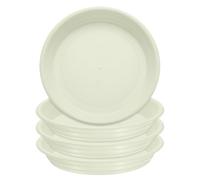 sourcing map Lot de 4 soucoupes rondes en plastique de 13,2 cm pour pot de fleurs, plateau de drainage pour intérieur et extérieur, beige
