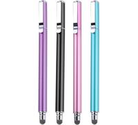 sourcing map Lot de 4 stylets universels pour écrans tactiles - Sensibilité pour téléphone, tablette, appareil à écran tactile, noir, bleu, violet, rose