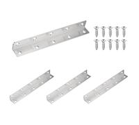 sourcing map Lot de 4 supports d'angle pour bois, supports d'angle en acier inoxydable avec vis, équerre d'angle en forme de L pour réparer des articulations, des meubles, des étagères, des armoires