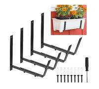 sourcing map Lot de 4 supports de jardinières réglables universels en fer pour balcon, clôture, terrasse et jardin