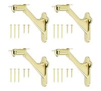 sourcing map Lot de 4 supports de main courante dorés, 7,6 cm, supports de rampe d'escalier robustes pour la maison, le bureau, les escaliers intérieurs et extérieurs
