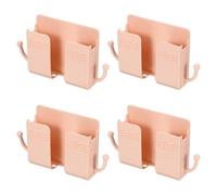 sourcing map Lot de 4 supports de téléphone muraux avec crochet, auto-adhésif en ABS avec trou de charge, chargeur à distance, organiseur pour maison, bureau, chambre à coucher, cuisine, smartphone