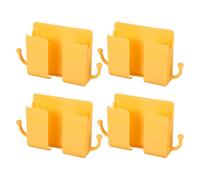 sourcing map Lot de 4 supports de téléphone muraux avec crochet, auto-adhésif en ABS avec trou de charge, chargeur à distance, organiseur pour maison, bureau, chambre à coucher, cuisine, smartphone