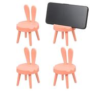 sourcing map Lot de 4 supports de téléphone portable, multi-angles, en forme de lapin, station d'accueil universelle pour smartphone pour la maison, le bureau, accessoires de bureau, rose