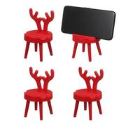 sourcing map Lot de 4 supports de téléphone portable, multi-angles, mignons, en forme de cerf, station d'accueil universelle pour smartphone pour la maison, le bureau, accessoires de bureau, rouge