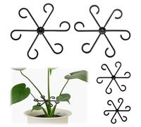 sourcing map Lot de 4 supports de tige de plantes grimpantes - 4 tailles - Supports réutilisables pour plantes d'intérieur et d'extérieur - Noir