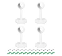 sourcing map Lot de 4 supports de tringle à rideaux de 1,6 cm, support de tringle de placard en acier inoxydable avec vis, blanc