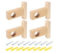 sourcing map Lot de 4 supports de tringle à rideaux en bois avec vis pour tringle à rideaux de 30 mm de diamètre