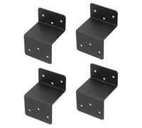 sourcing map Lot de 4 supports en Z, double angle en fer, connecteur d'angle profilé pour étagère, meubles, tonnelle, 8,1 x 6 x 5,1 cm, noir